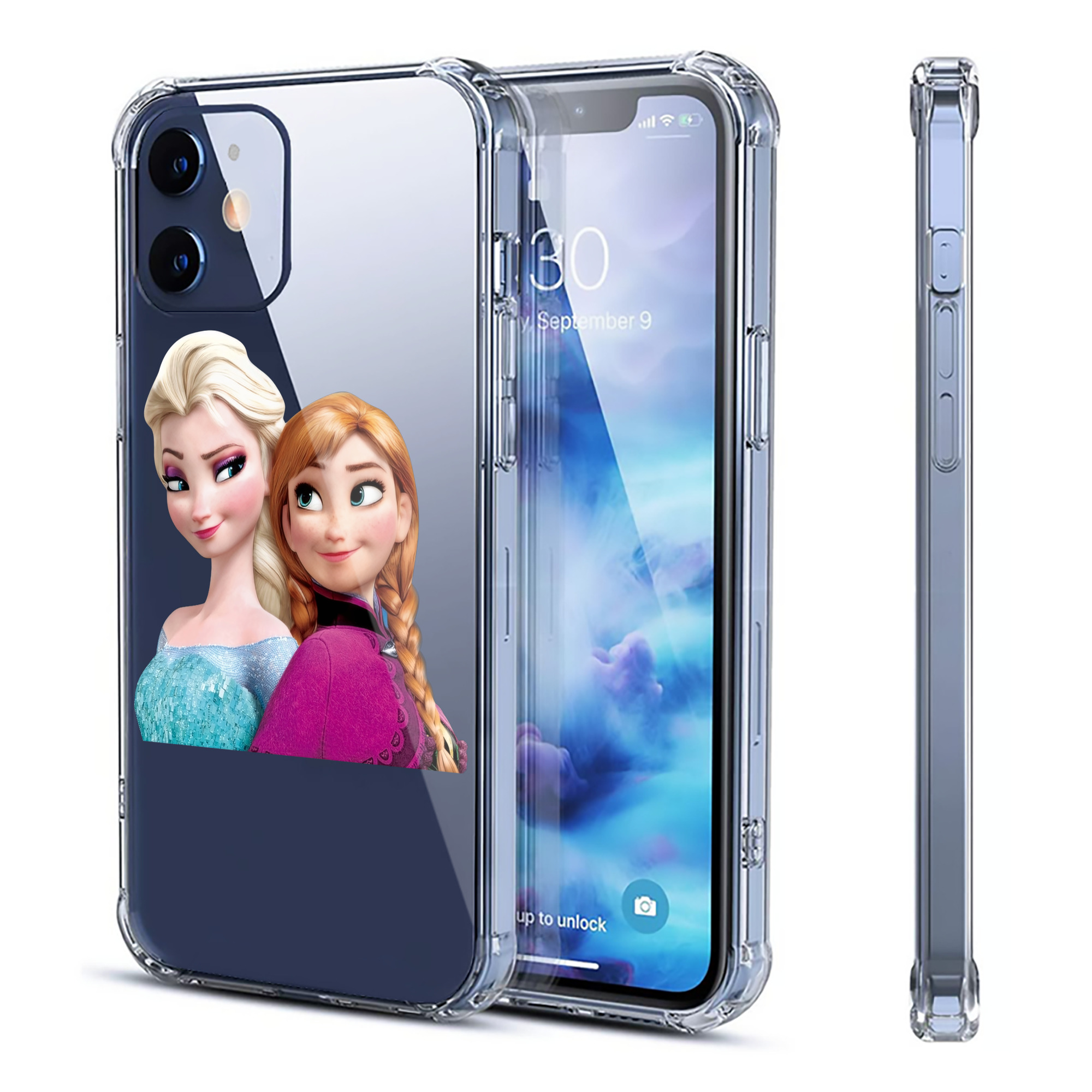 （画像用） アナと雪の女王 アンナ エルサ Frozen Anna Elsa 【iPhone 12シリーズ対応】透明スマホケース（クリアソフトケース）